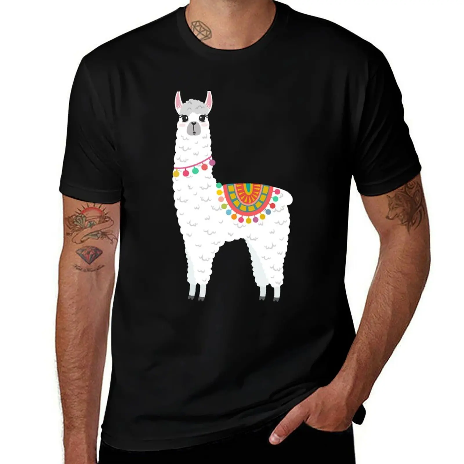 

Cute Alpaca Pattern T-Shirt man t shirt cotton high quality t shirts for man pack cotton T-Shirt