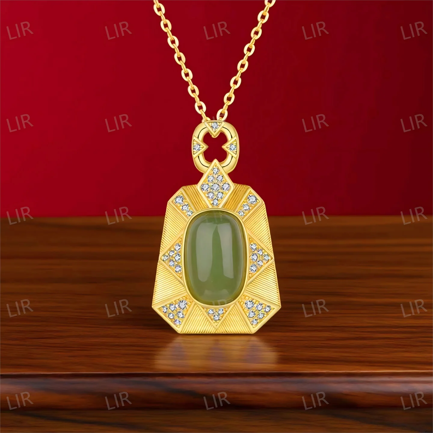 LIR S925 الفضة الاسترليني الطبيعية Hetian جاسبر قلادة قلادة - FengShui حسن الحظ |   مجوهرات محظوظة للنساء |   سحر عصري