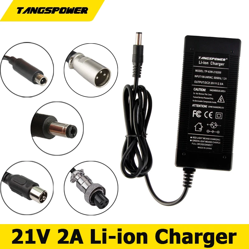 

21V 2A Lthium Battery Charger 5Series For 100-240V 21V 2A Li-ion Battery Charger With DC 5.5mm*2.1mm Connector High Quality