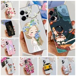 For Cover Xiaomi Redmi Note 12 4G Case Cats 3D Flower Phone Cases Bumper Back Shockproof Soft For Redmi Note12 4G Global Version