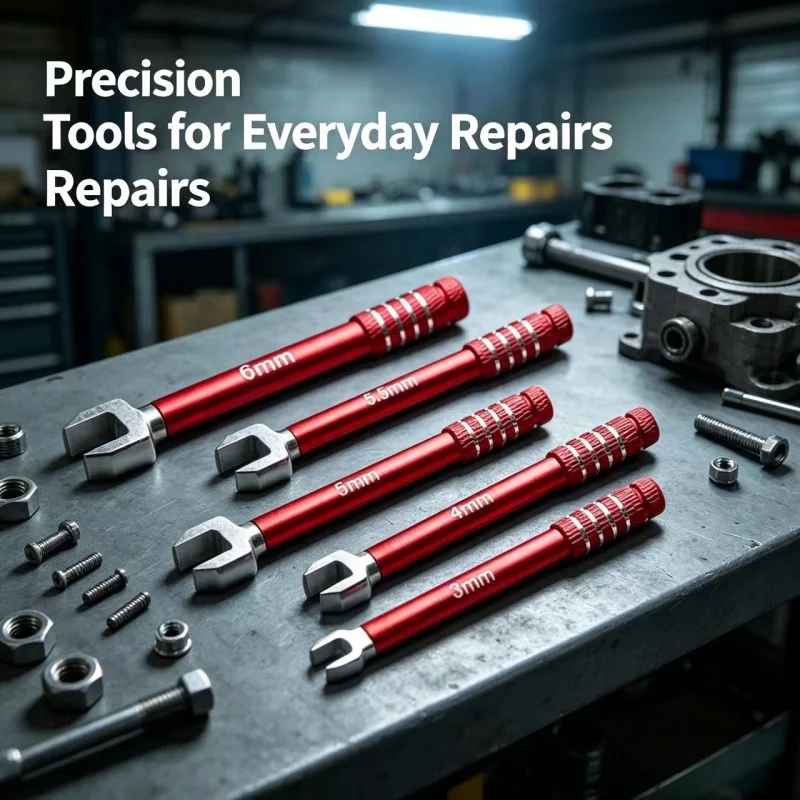 Medium Carbon Steel Open-End Wrench Set 3/4/5/5.5/6mm for 1/10 RC Crawler Car - Turning And Lever Wrench Tools Set