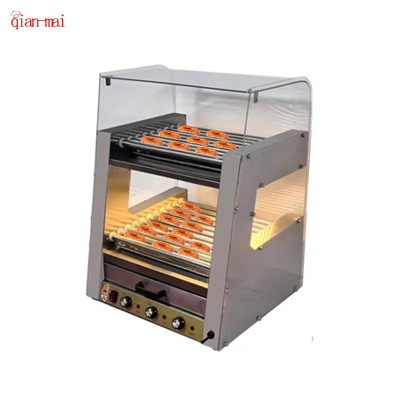 

Roasted Sausage Roller Machine Twenty Roots Commercial Party Sausage Roller BBQ Camping Cooking Hot Dog Grill Machine