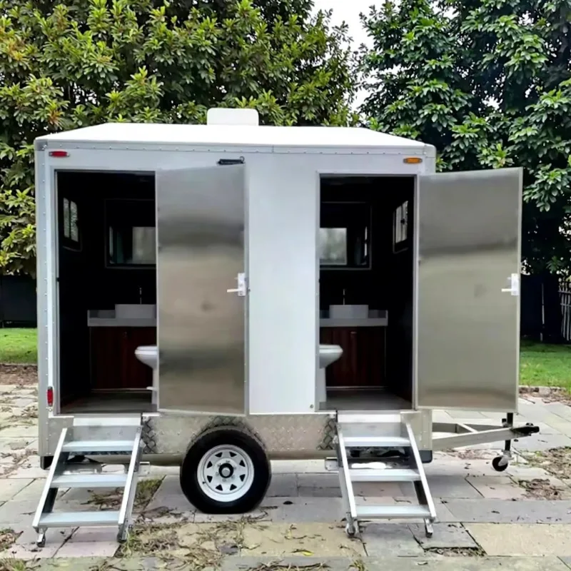 

Custom Luxury Steel Eco-Friendly Certified Durable Portable Toilet Trailer Bathroom Shower Combo Outdoor Use Parks Real Estate
