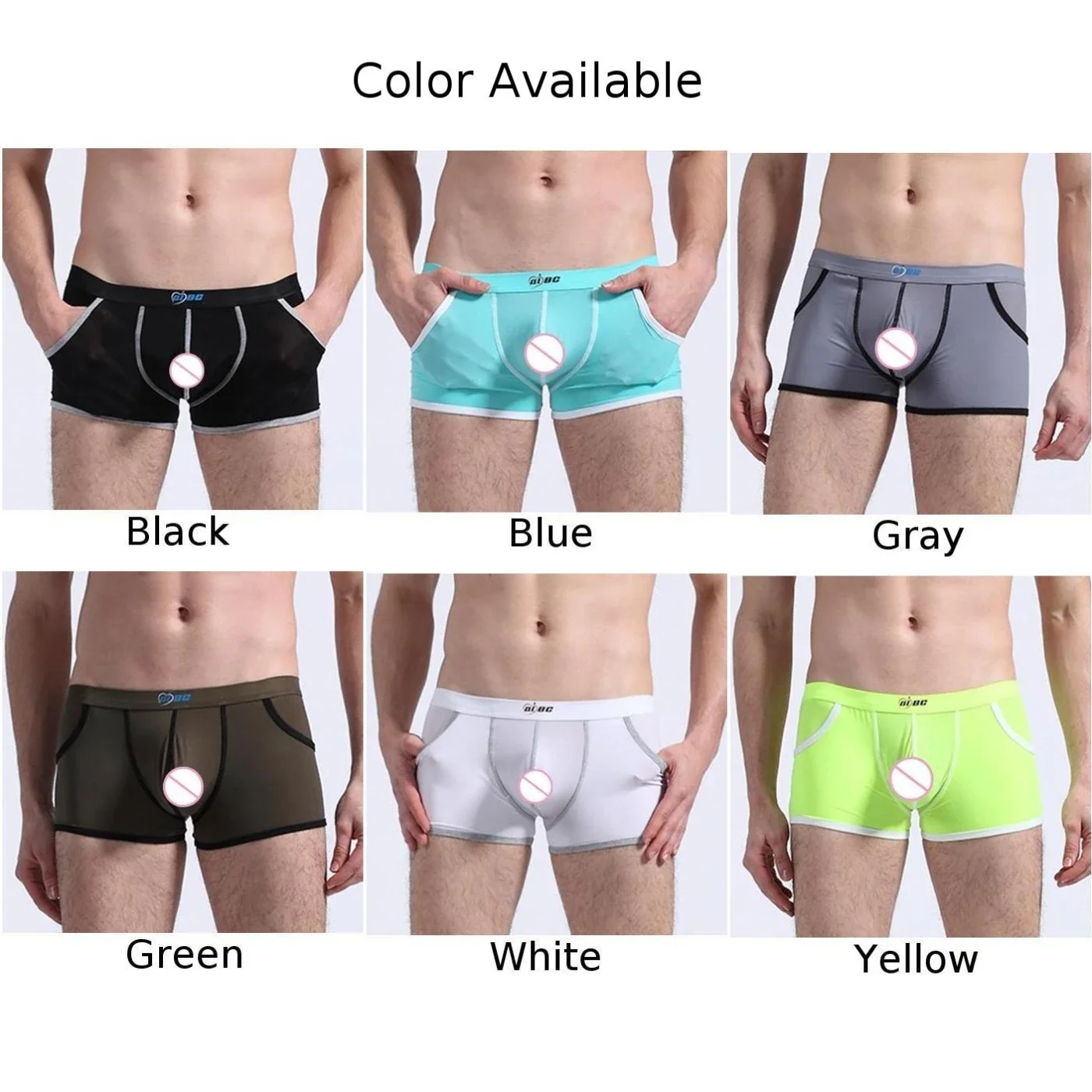 مثير رجل سراويل داخلية للرجال الحرير الجليد سيسي U محدب الحقيبة الملابس الداخلية منخفضة الخصر الملابس الداخلية تنفس خط مريحة بسيطة السروال #5