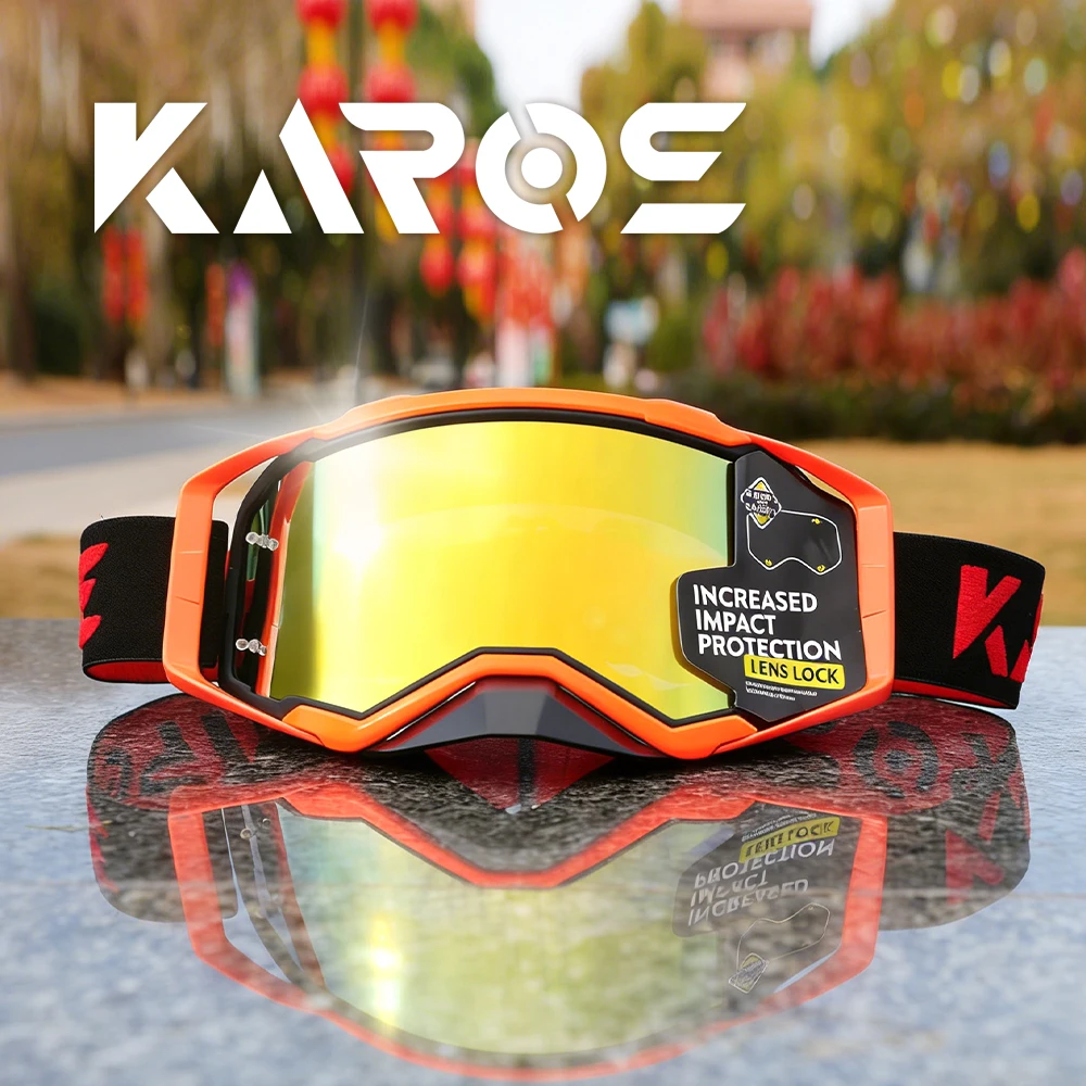 

KAROS Motorcycle Goggles Motocross Glasses Off-road Sunglasses For Man MTB ATV Mask Windproof Protection Cycling Racing Goggles