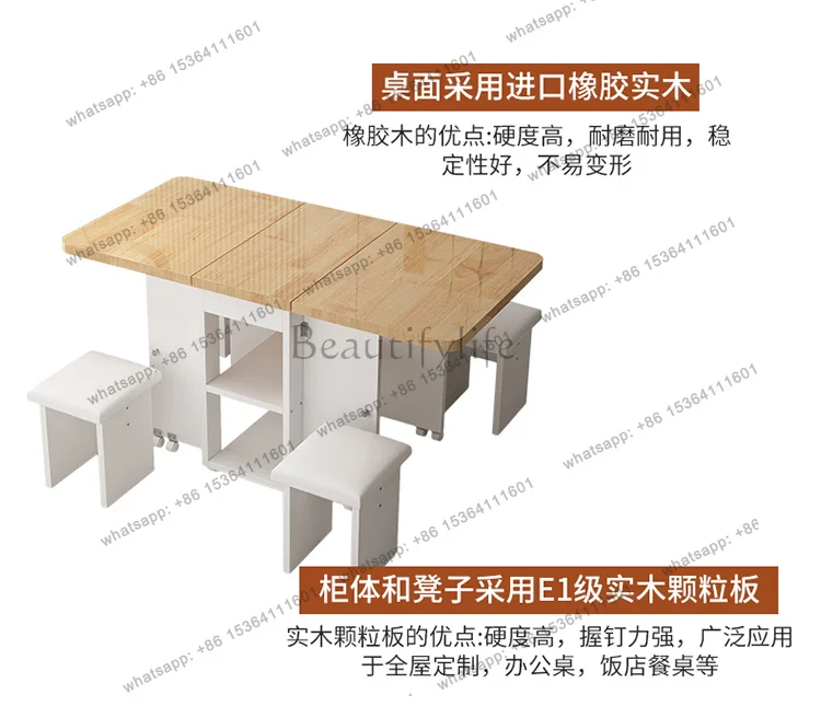 PG Nordic Foldable Dining Table And Chairs 4 Piece Set Modern Minimalist Rectangular Compact Space Saving Kitchen Dining Room