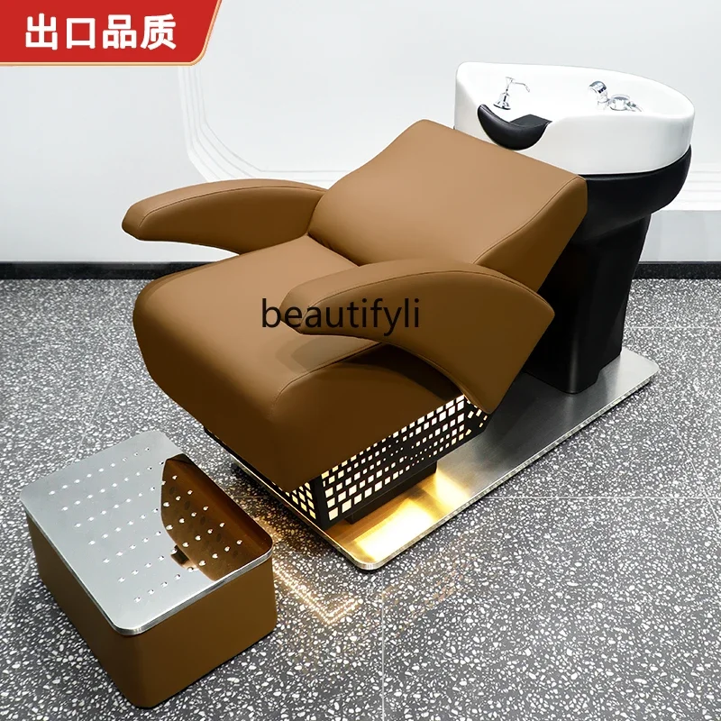 

45Salon Barber Shop Shampoo Chair Hairdressing High-End Head Therapy Bed Half Lying Shampoo Chair