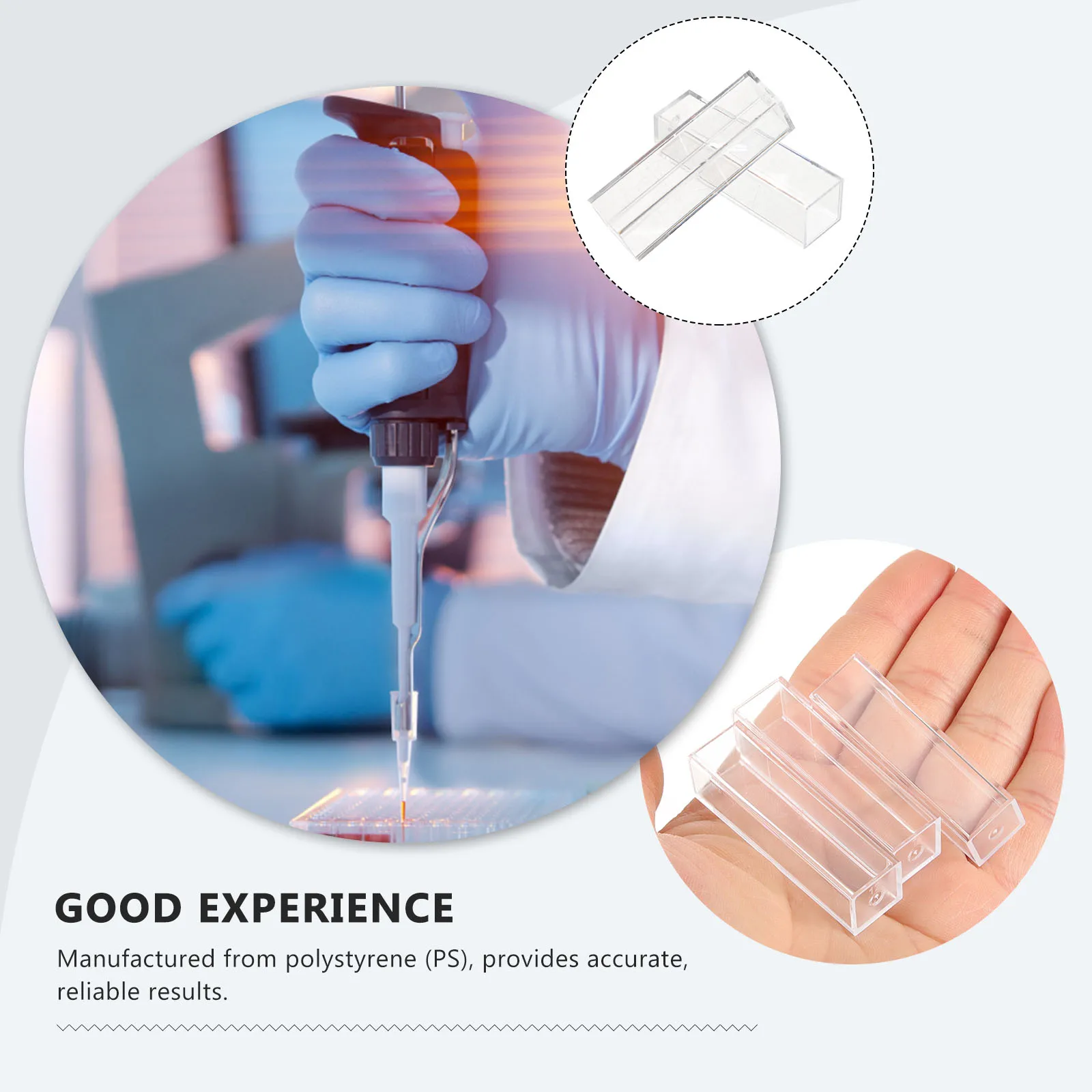

10pcs 4.5Ml Disposable Plastic Cuvette Polystyrene Vials Spectrophotometer Compatible 300Nm Arrow Mark Low