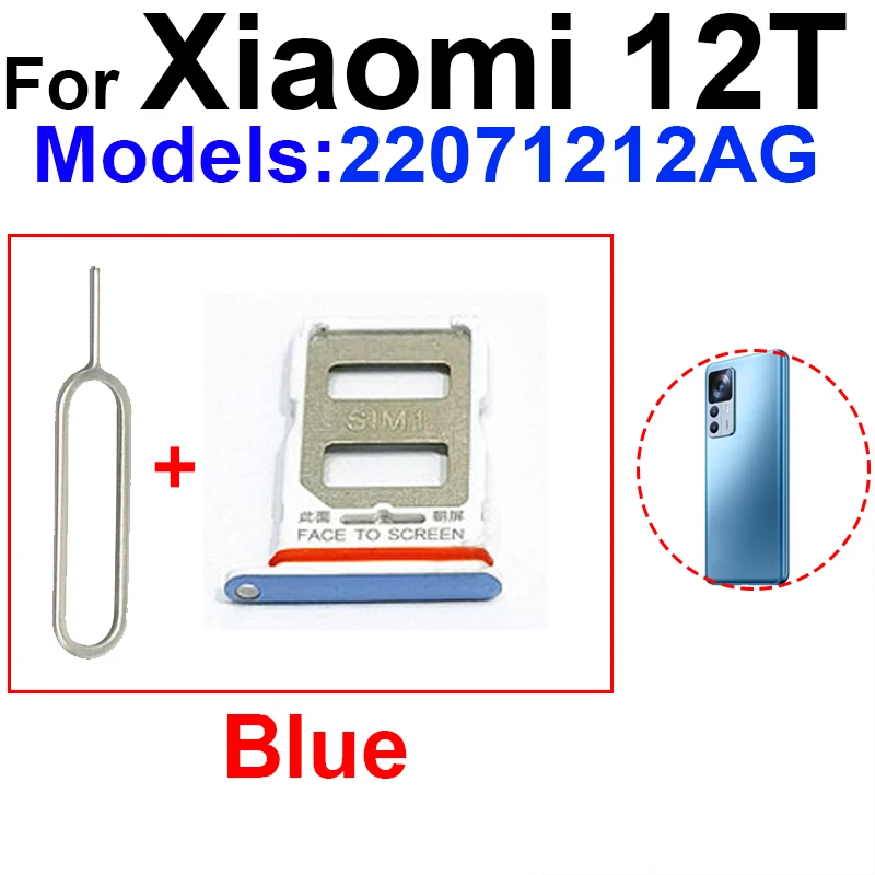 Sim Card Scoket Micro For Xiaomi 12T 12T Pro SIM Card Tray Slot Holder SD Reader Adapter Replacement Repair Parts 12T 12TPro New