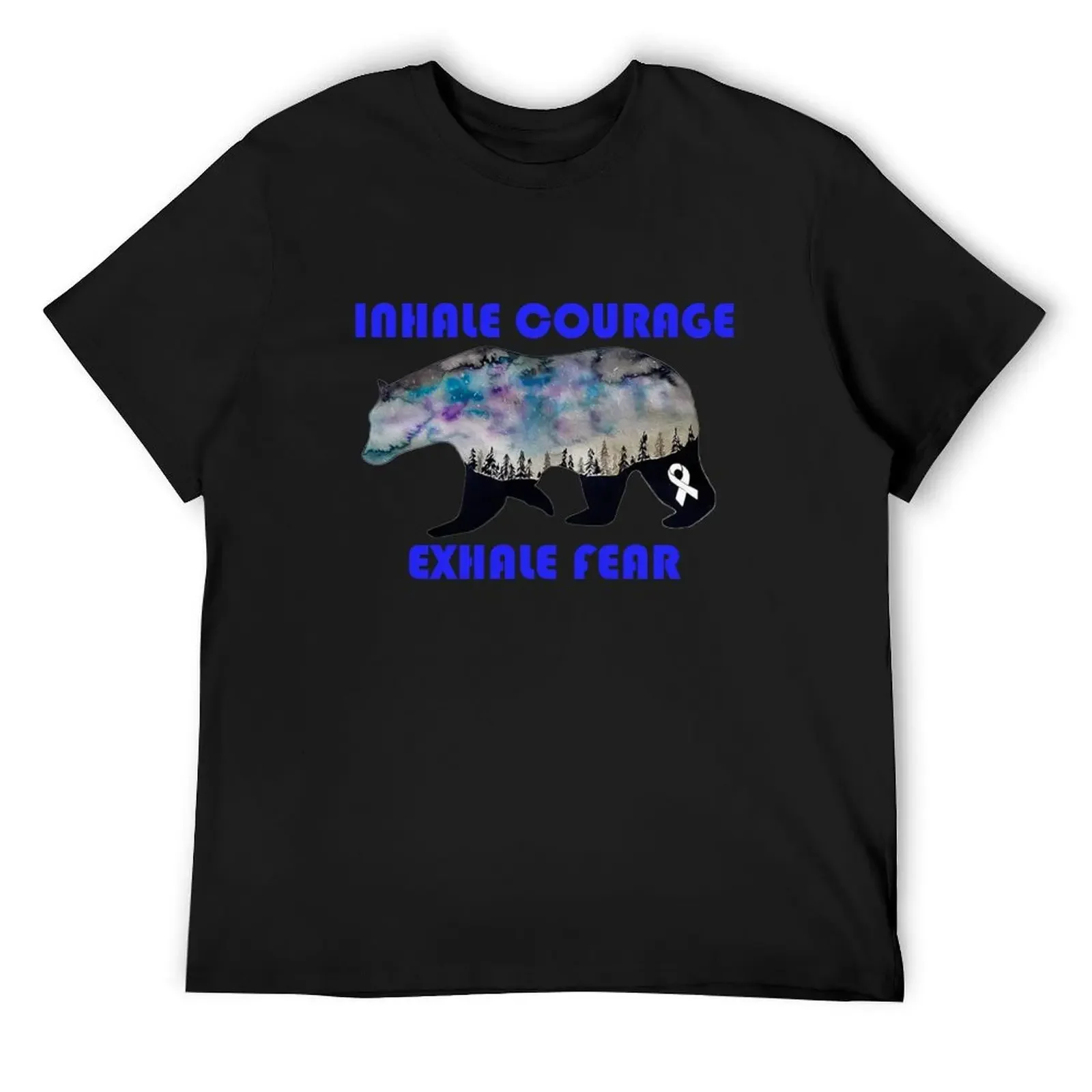 

Inhale Courage Exhale Fear T-Shirt plus size clothes gifts for boyfriend quick-drying blanks plain black t shirts men
