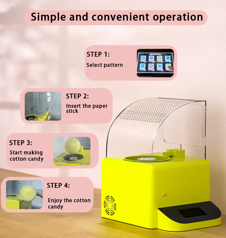 High Quality Mini Semi-Automatic Cotton Candy Vending Machine New Tabletop for Home & Party Use