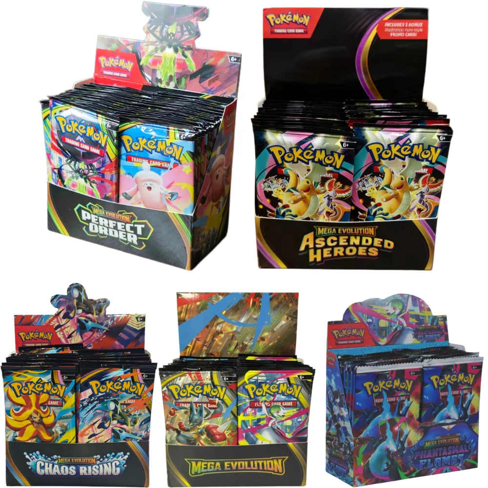 English Pokemon 40-360PCS Card MEGA EVOLUTION Phantasmal Flames English Booster Battle Card Trading Game Card Kids Gift Toy