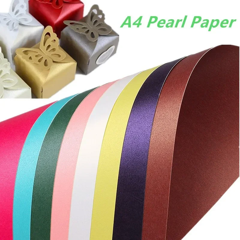 250G A4 Pearl Paper Gift Wrapping DIY Craft Handmand Origami Shiny Paper Card Making Cardboard Thick Kraft Scrapbook Paper