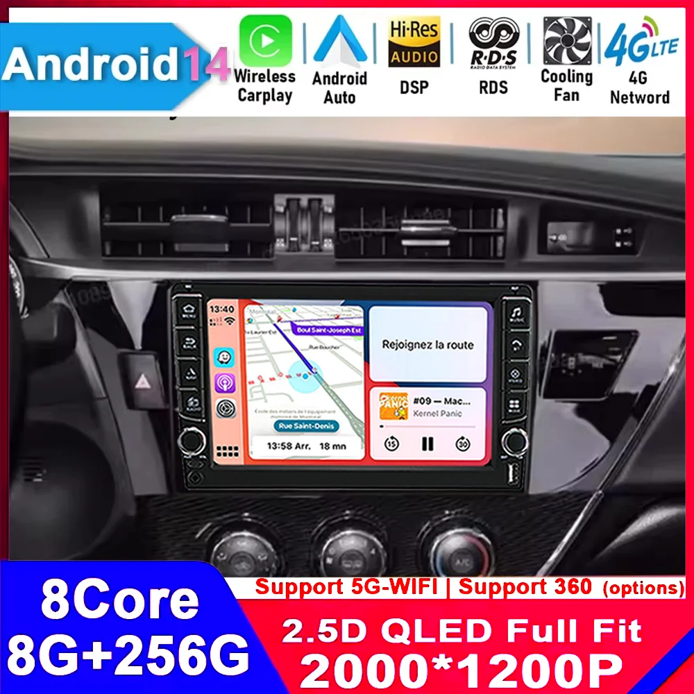

Android 14 For Toyota Corolla Ralink 2013 2014 2015 2016 4G Car Stereo Radio Multimedia Video Player Navigation GPS Autoradio