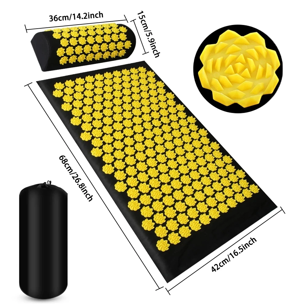 Acupressure Yoga Mat Kuznetsov\'s Applicator Cushion Sensi Massage Body Needles With Spikes Pillow Foot Massager Fitness Pilates