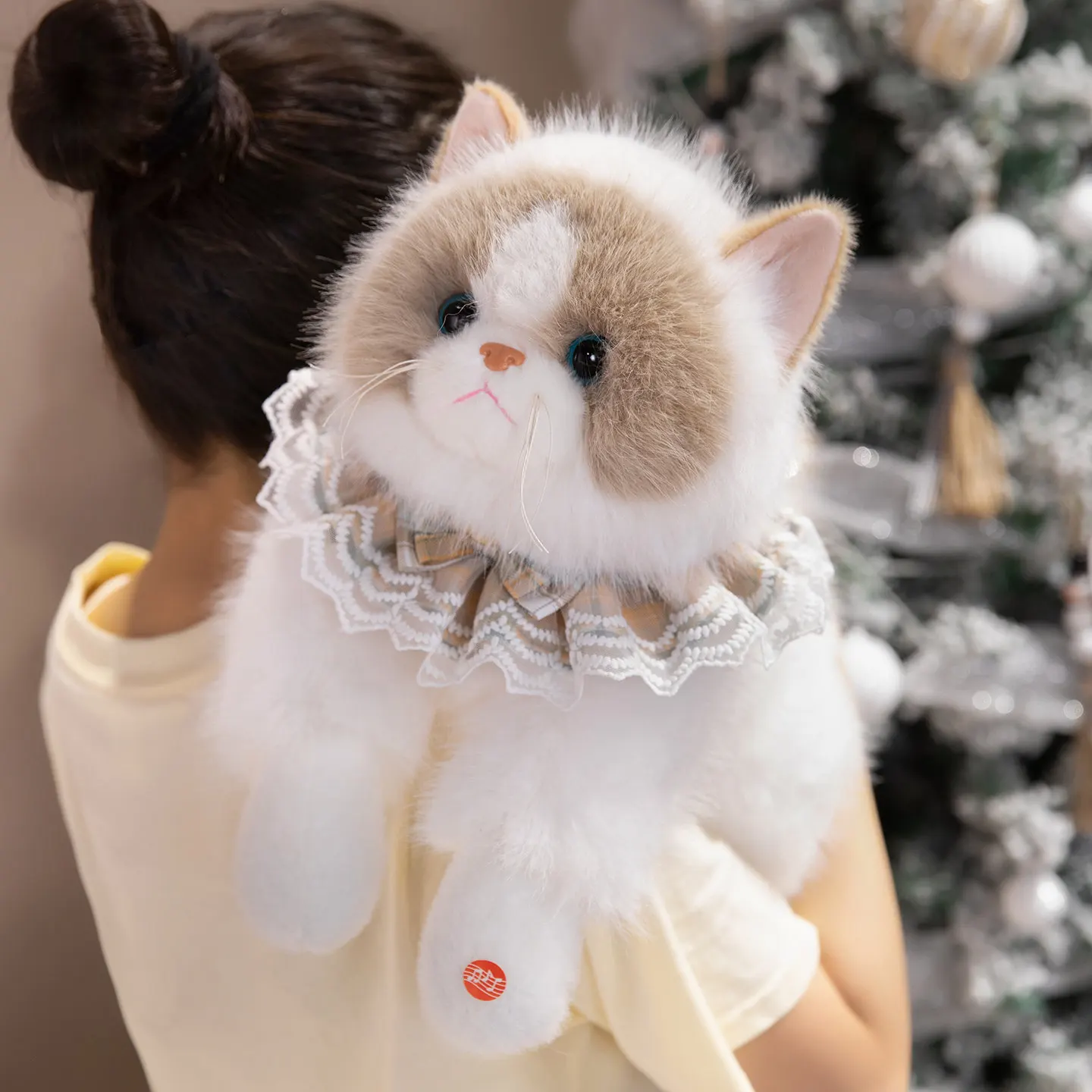 ตุ๊กตาแมวนุ่มขนยาวคุณภาพสูง ขนาด 50/60 ซม. สไตล์โลลิต้า ของเล่นตุ๊กตาแมวขนปุยยาว ตกแต่งบ้าน ของขวัญสำหรับเด็ก