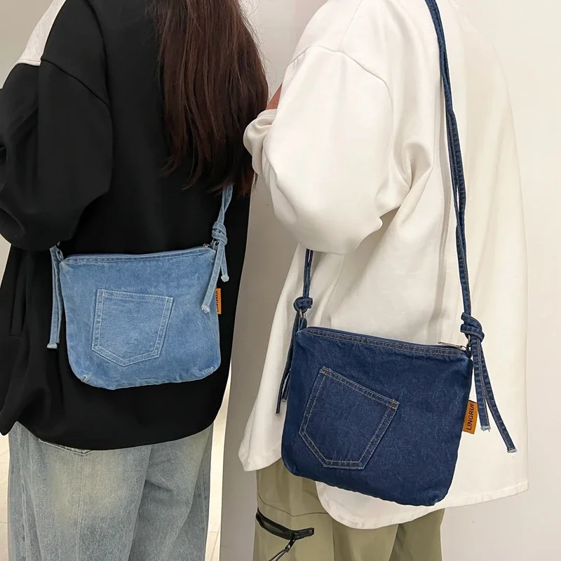 New Jeans Women\'s Bag Canvas Shoulder Bag Cowboy Designer Handbags Small Denim Messenger Bag Y2K Eco Bag Korean Satchels Unisex