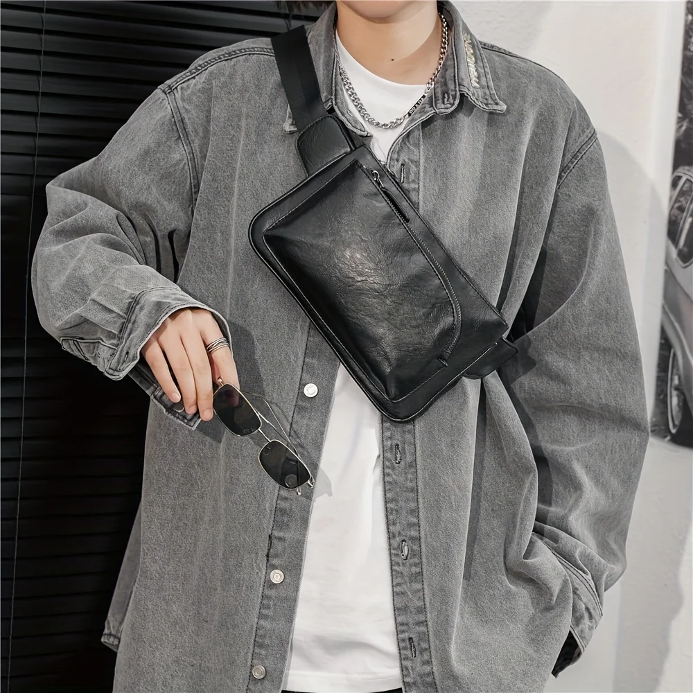 

Повседневная маленькая сумка-кроссбоди для телефона, мужская поясная сумка на одно плечо, модная нагрудная сумка