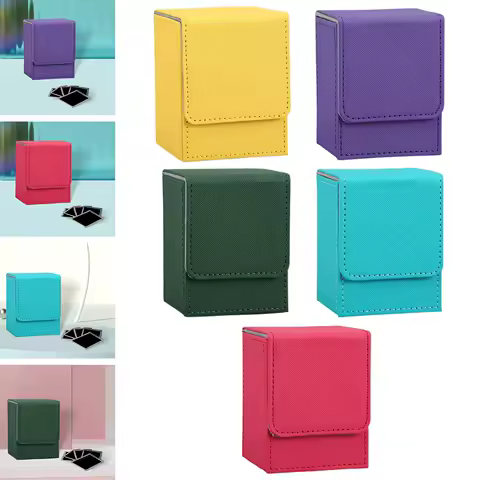 PU Leather Card Deck Storage Box Collectible Organizer Holder Trading Card Deck