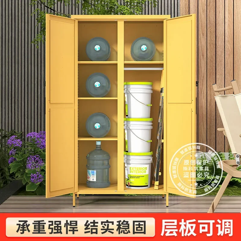 Outdoor Garden Storage Cabinet Large Capacity Tool Locker Rain and Sun Protection for European Villa Yard