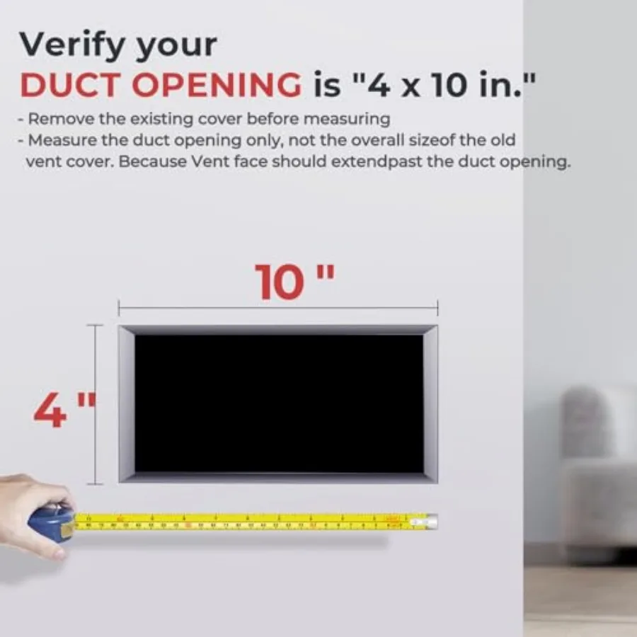Quiet Register Booster Fan Fits Register Holes, 10-Speed Smart Heating Cooling AC Vent Fan with Remote Control and Thermostat C view 4