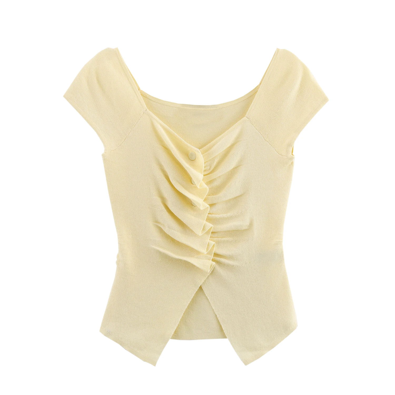 JNLEAOG Herbst Neue frauen Gestrickte Gefaltete Dekoration Top Ele Sle Hohe Taille Gerade Rohr Sommer Casual ort Sve