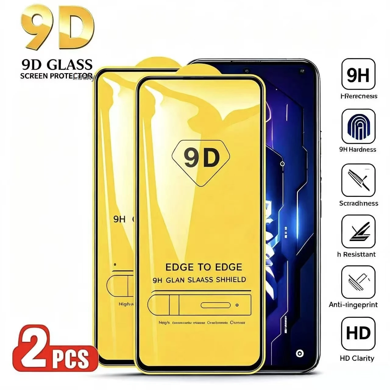 1-2Pcs 9D Anti Scratch Tempered Glass For Samsung A56 A57 A55 A36 A26 A35 A17 A16 A15 A24 A14 A34 A33 A54 A53 S24FE A07 A06 A05