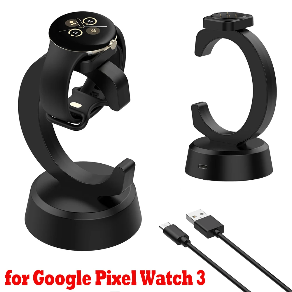 Magnetic Charge Station Base with USB Type-C Charging Cable Base Charger Charging Stand for Google Pixel Watch 3 41MM 45MM