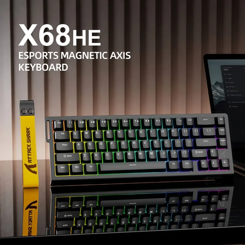 هجوم القرش X68HE المحور المغناطيسي لوحة المفاتيح الميكانيكية حمار الطوارئ وقف Valorant خاص مريح مفتاح كامل الساخن قابل للتبديل ABS