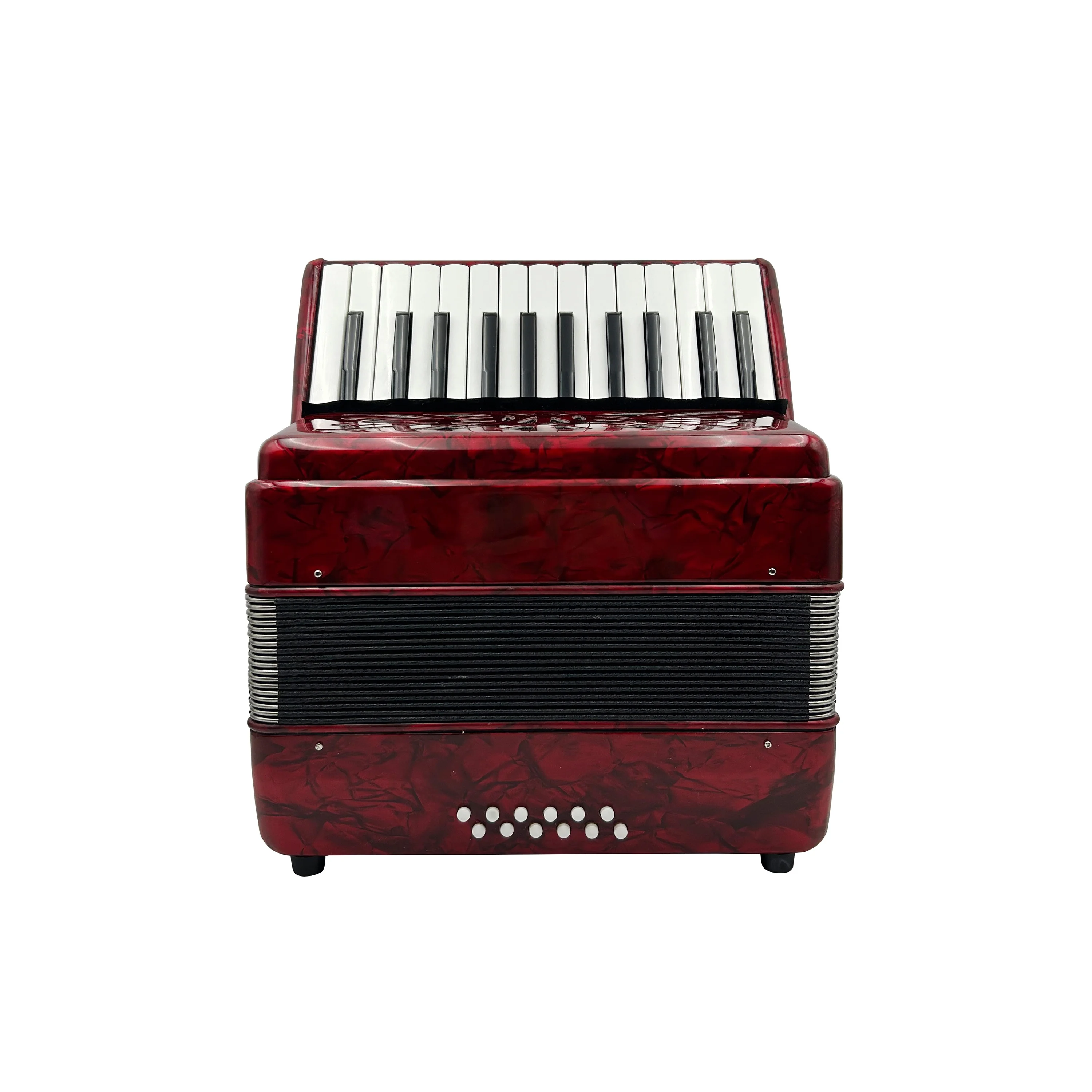 

Chromatic 25 Keys 12 Bass Red Celluloid Piano Keyboard Accordion Instrument JP2512