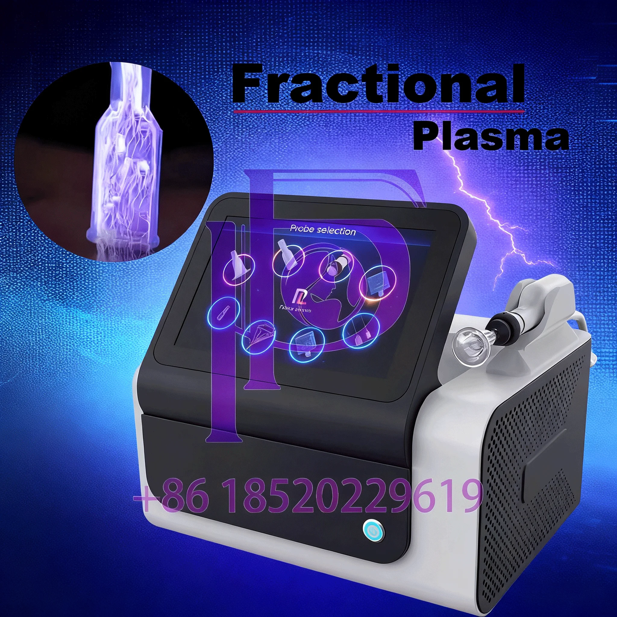 

8-in-1 Fusion Plas/Ma Ozone Plasma Machine Cold Warm Mode Skin Tightening Lifting Acne Removal Skin Care Device