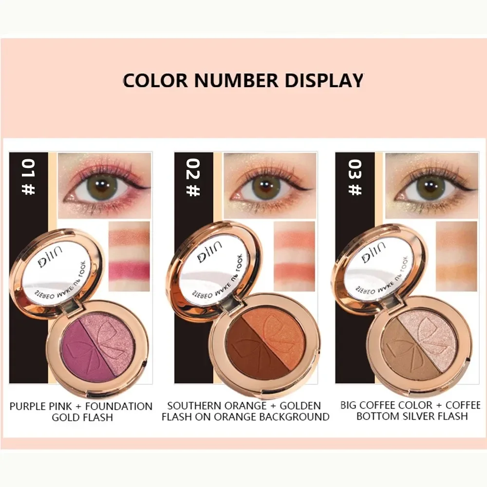 Neutral Earthy Dual Eyeshadow Palette Matte Shimmer Gold Glitter Shades Compact Travel-Friendly Design for Easy Application