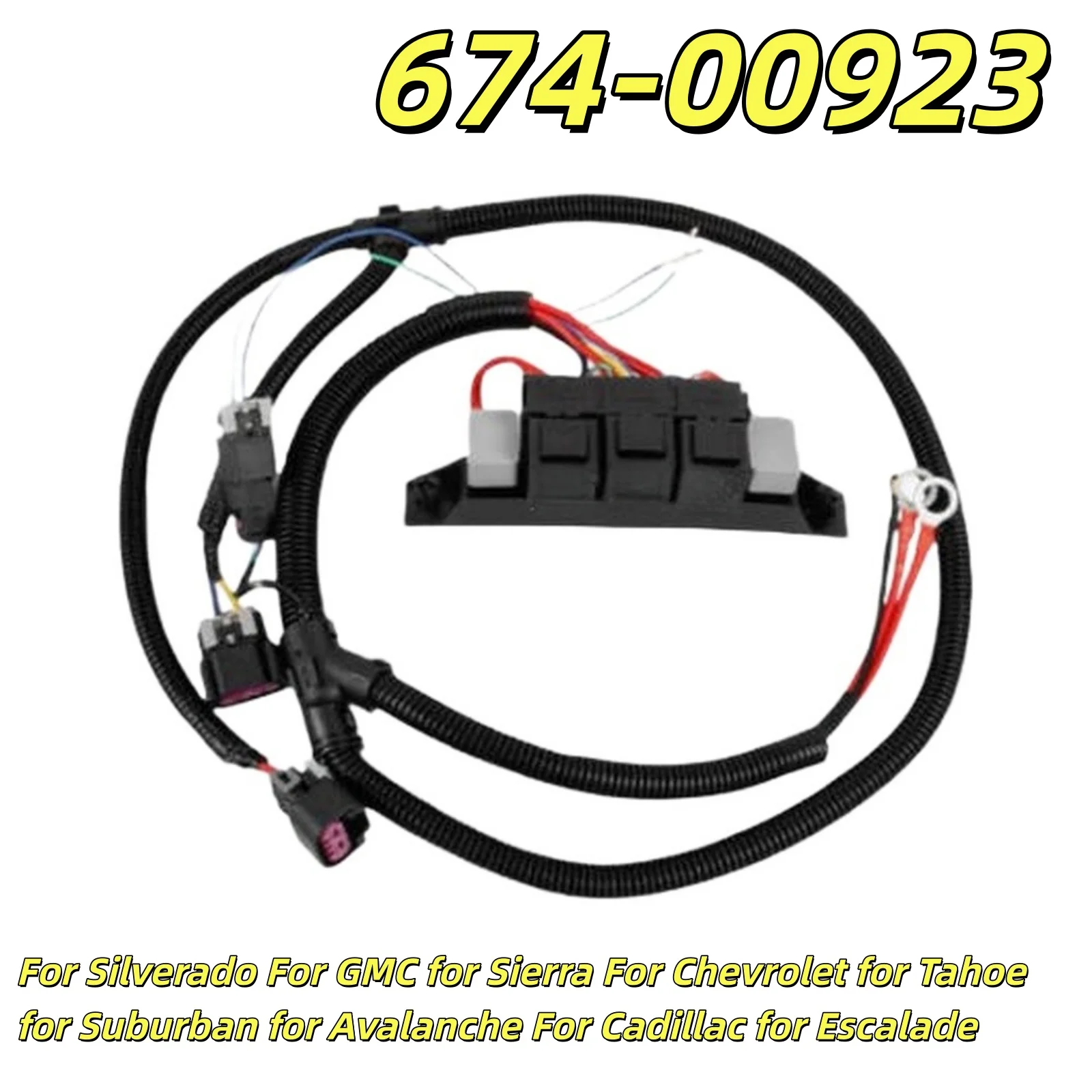 Electric-Dual Fan Control Wiring Harness Kit 674-00923 For Silverado For GMC for Sierra For Chevrolet for Tahoe for Suburban