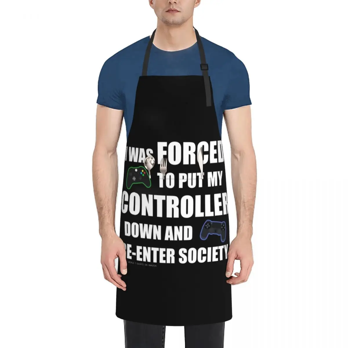 I Was Forced To Put My Controller Down Gamer Novelty Gift Apron women's work professional hairdresser For Kitchen Apron