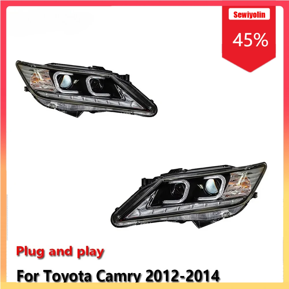 

Sewiyolin Car LED Headlight Automobile Parts For Toyota Camry 2012-2014 Fog DRL Brake Turn Signal Lamp Plug And Play