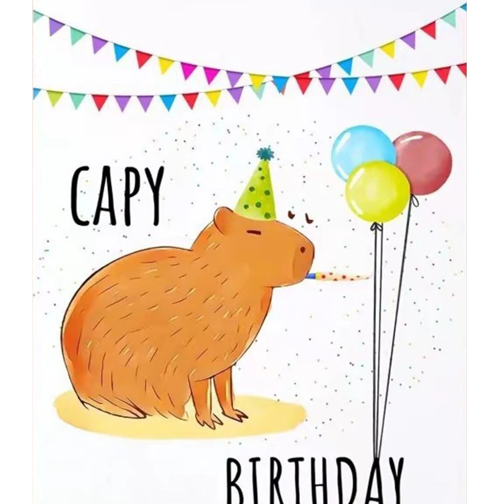 

Capybara Cute Gift Greeting Card Wear Resist Cute Blessing Card Lovely Colored Birthday Card for Girl Kid Wife Postcards