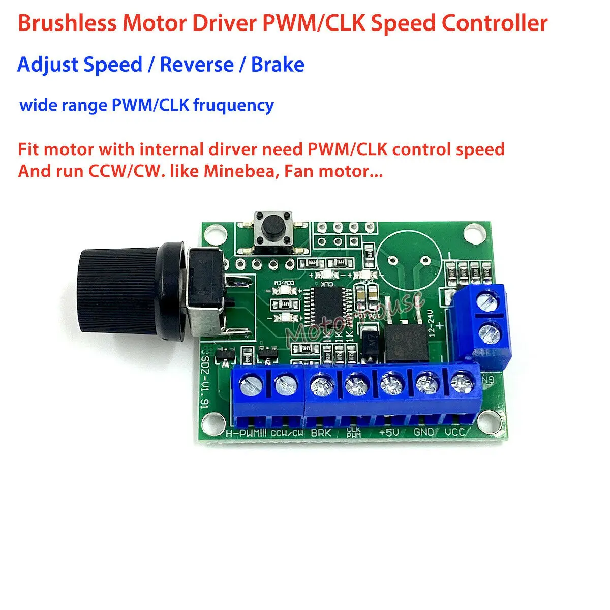 DC 12V-24V BLDC NMB  Minebea Nidec buit-in-Driver Electric Brushless Motor Fan PWM/CLK Speed Controller Reversible Brake Module