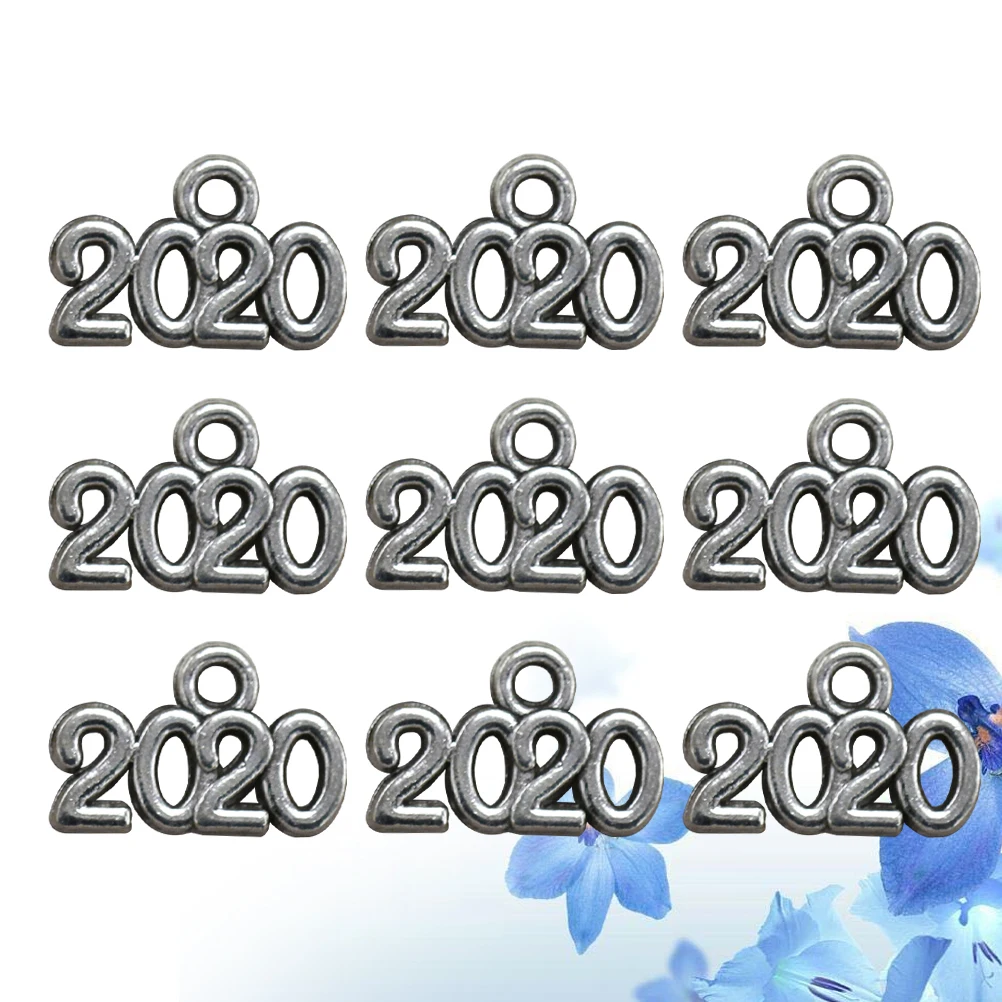 

50pcs 2020 Alloy Pendant Charms Silver DIY Jewelry Making Metal Pendants for Crafting Hanging Necklace Bracelet Earrings
