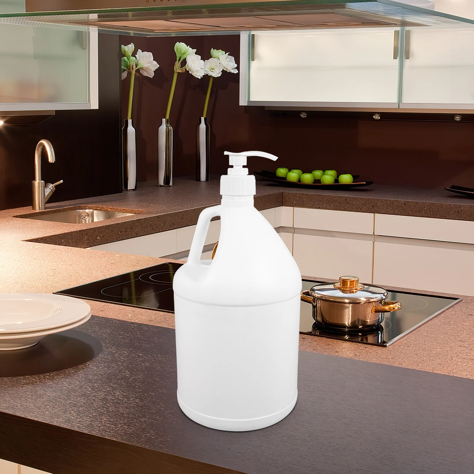 

1 Gallon Plastic Food Bucket 4L Opaque Jug Large Capacity Storage Container For Water Sauces Soaps Detergents Milk Tea Reusable