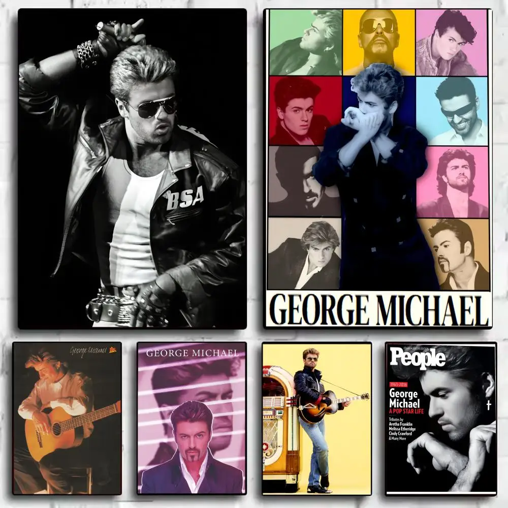 Affiche du compositeur de musique George Michael, autocollant parfait auto-adhésif pour le bureau, le cinéma à domicile, décoration murale, cadeau fantaisie