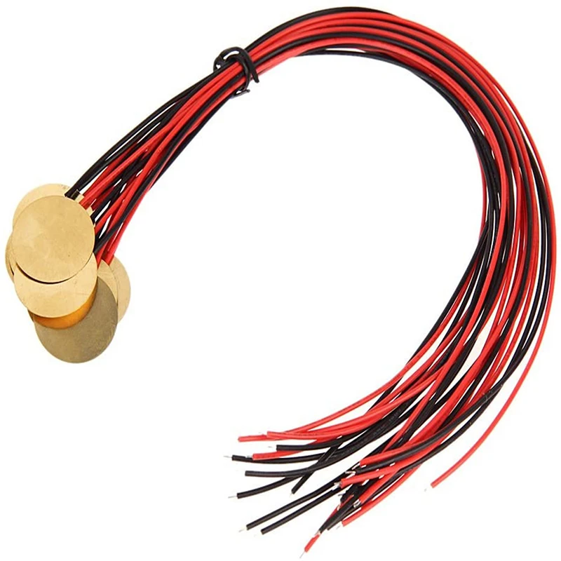 Choose your Size, 10pcs Audio Buzzer Piezoelectric Ceramic Wafer Plates 12-50MM with Wiring and Loudspeakers included