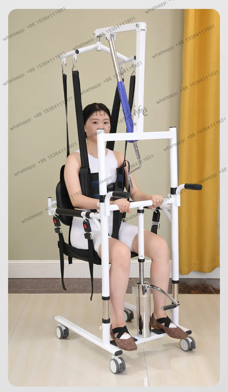 YJ Multifunctional Hydraulic Manual Patient Lifter Silent Wheel Shower Toilet Transfer Machine For Bedridden Elderly