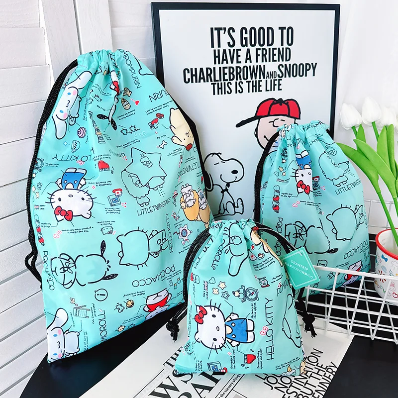 

Sanrio kuromi women men handbag backpack hello kitty storage shopping bag travel business messenger shoulder bag