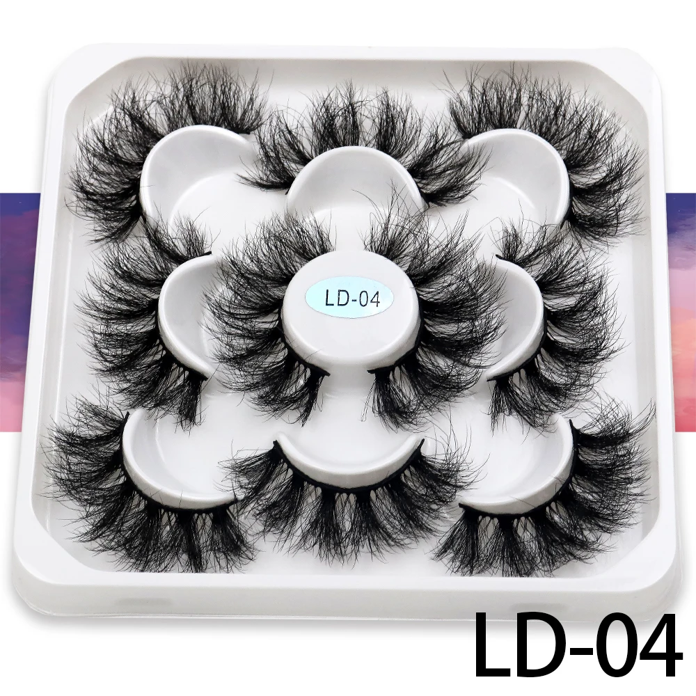 Korea 5 Paare 25mm Nerz Wimpern einzelne natürliche flauschige falsche Wimpern dichte Verlängerung Nerz Wimpern Großhandel Make-up Toole – Detail 20