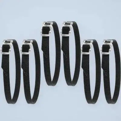

6Pcs Professional Toe Straps Durable Adjustable Pedal Accessory Wearresistant Metal Polypropylene Plastic Exercise Bike