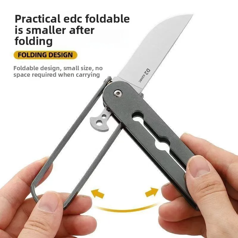 Coltello pieghevole da esterno ad alta durezza, coltello da carne portatile portatile, coltello portatile per autodifesa, coltello espresso per smontaggio