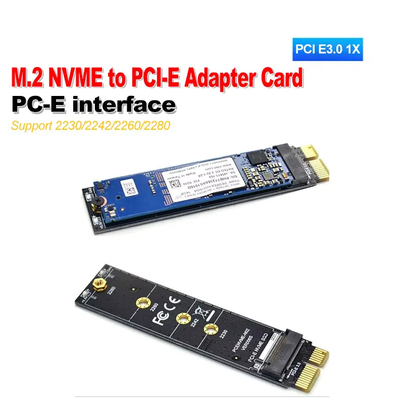 

Карта адаптера PCI-E к M.2 Карта расширения NVME NGFF Адаптер расширения PCI E3.0 1X поддерживает устройство чтения карт SSD 2230/2242/2260/2280