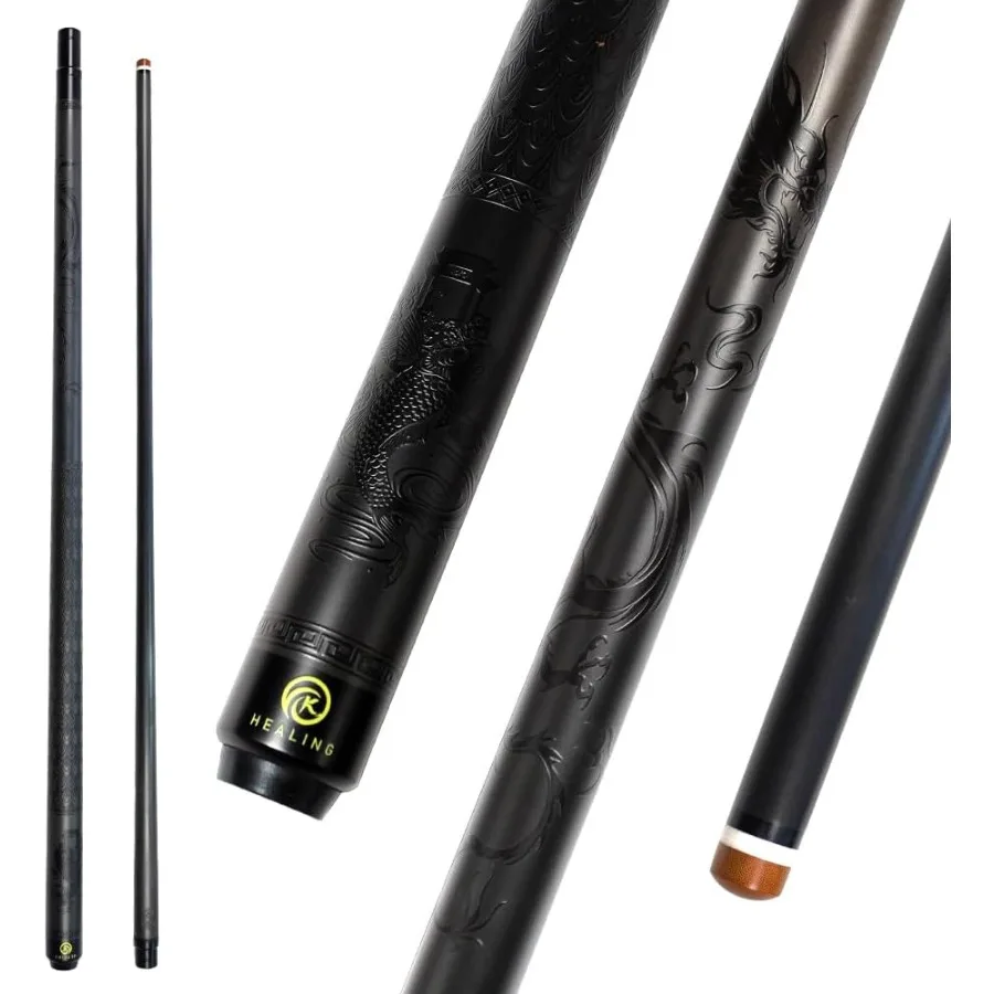 

58 Inch Carbon Fiber Pool Cue with 12mm Tip for Professional Indoor Billiards 1/2 Joint Handmade Straight Fit Design Compatible