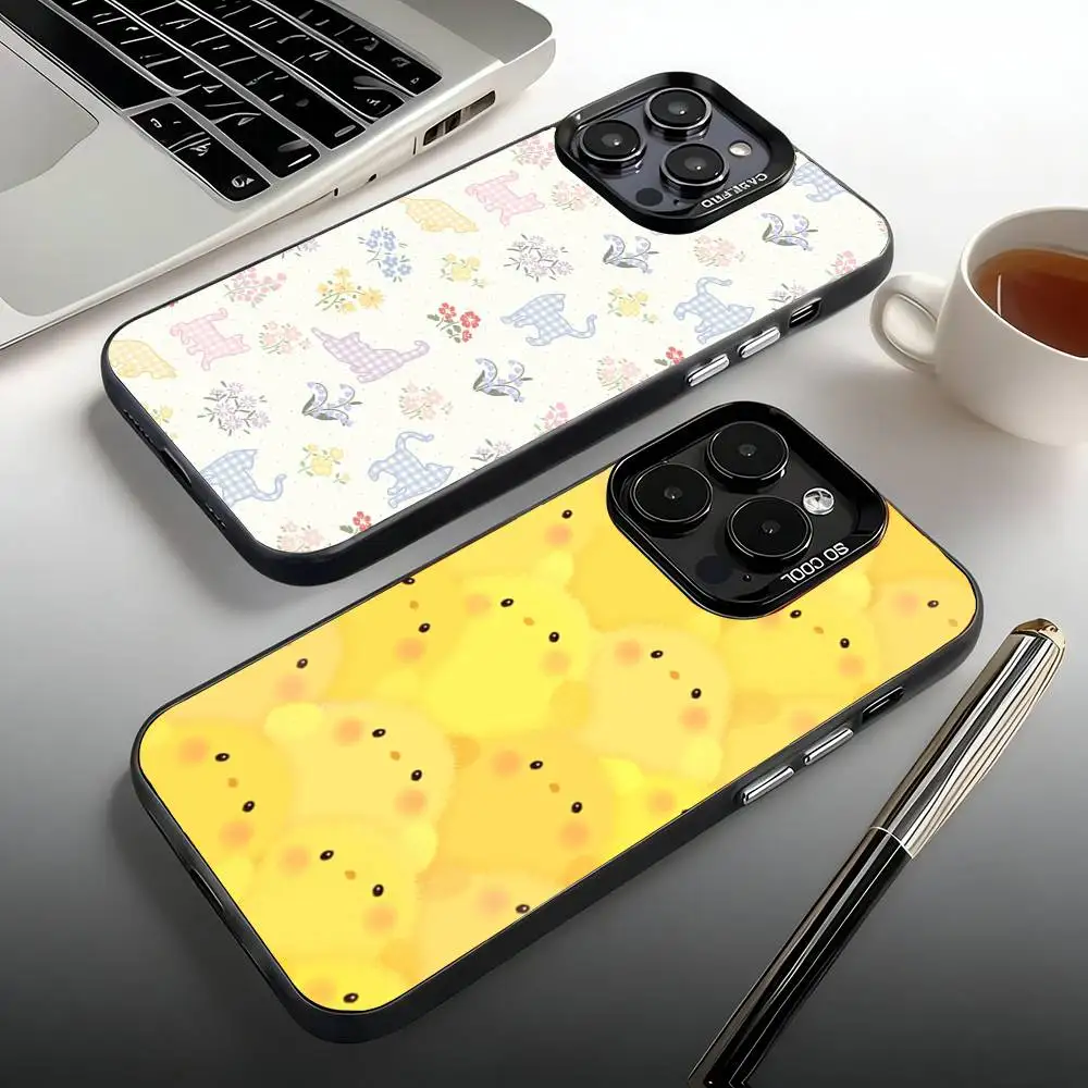 

Cute Chicken Flower Pattern Phone Case For iPhone 17,16,15,14,13,12,11,Pro,Max,Plus,Mini,SE,Air Candy Matte Shockproof Cover