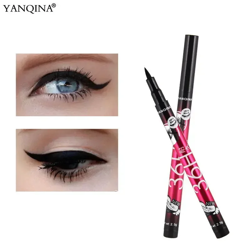 12pcs/set YANQINA Lasting 36H Liquid Eyeliner Pencil Waterproof Black Easywear Eye Liner Pen Cosmetic wholesale makeup eyeliner